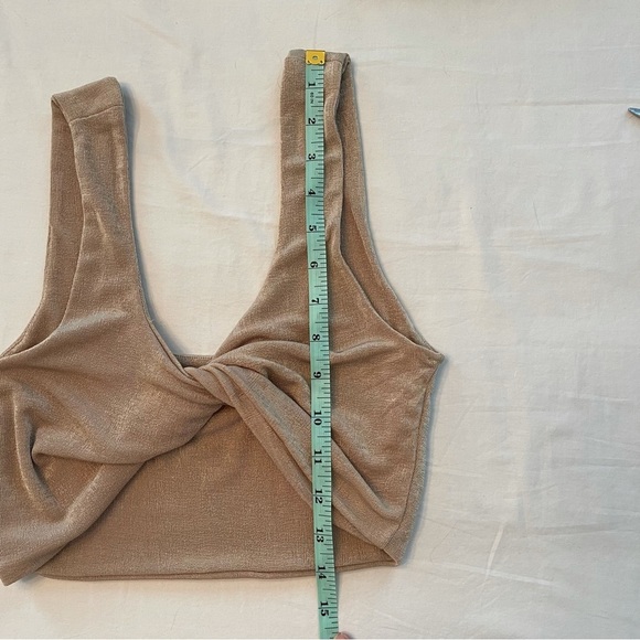 Victoria + Sophia Gold Tie Bra Tank Top - Picture 6 of 8